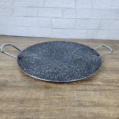 KLASSIC Best Marble-Coated Tawa / Roti Maker / Paratha Pan Fix Strong Bakelite Handle 40cm Black Gray