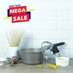 Die Cast Marble Coated Sauce Pan 18cm with Lid