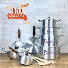 Klassic Aluminum Alloy Metal finish Silver Steel White Pearl Gift Set 17Pcs