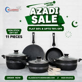 Klassic Oscar Non Stick Cookware Set/Kitchenware Set 11 Pieces with Glass Lid