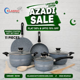 KLASSIC Oscar Marble Coated Cookware Gift Set 11 Pieces Gray