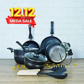 Klassic Premium Oscar Non Stick Induction Base Cookware Set / Kitchenware Set 11 Pieces with Glass Lid