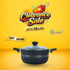 Left over Non Stick Casserole/Cooking Pot Handi with Glass Lid