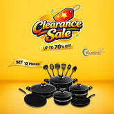 Non-Stick Cookware Set 16 Pieces with Glass Lid (Corsage Series)