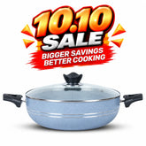 KLASSIC Marble Coated Karahi with Glass Lid Gray