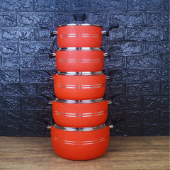 Non Stick Kitchenware Cookware Set Red