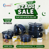 Klassic Non Stick Marble Coated Excel Cooking Pots Kitchen Set 10 Pcs With Steel Handle