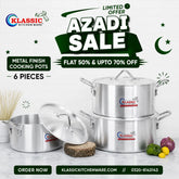 Klassic Smart Aluminum Alloy Metal Finish Cooking pots Cookware Set