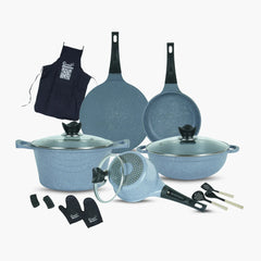 Vinton Vintage Die Cast Non Stick Cookware Set / Kitchen Set 16Pcs with Induction Base Gray - Klassic kitchenware Pk