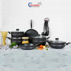 Klassic Prestige Non-Stick Cookware Set 16 Pieces with Glass Lid - Klassic kitchenware Pk
