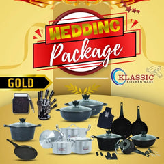 Klassic Complete Jahez Wedding Package Die Cast Cookware Series - Gold Induction Editon