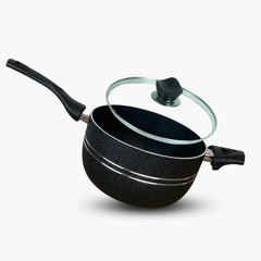 KLASSIC Best Non Stick Long Handle Casserole/Cooking Pot Handi with Glass Lid