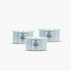 MetalFinishstainlesssteelIndainaSmallCookingpotsSet - Klassic kitchenware Pk