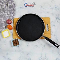 KLASSIC Non Stick Pizza Pan / Hot Plate / Paratha Pan Fix Bakelite Handle - Klassic kitchenware Pk