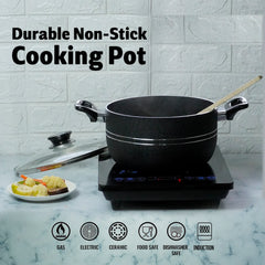 KLASSIC Induction Based Non Stick Casserole / Cooking Pot with Glass Lid - Klassic kitchenware Pk