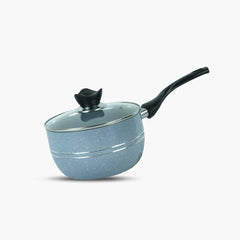 Marble Coated Sauce Pan 18cm with Lid Gray - Klassic kitchenware Pk