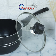 Klassic Induction Non Stick Sauce Pan with Glass Lid - Klassic kitchenware Pk
