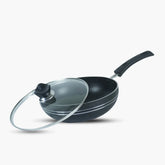 KLASSIC Induction Non Stick Karahi Long Handle with Glass Lid - Klassic kitchenware Pk