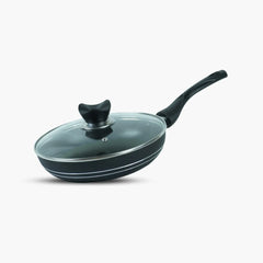 KLASSIC Induction Based Non Stick Round Frying Pan with Glass Lid - Klassic kitchenware Pk