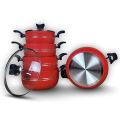 Non Stick Red Cooking pot set