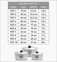 KLASSIC Premium Aluminum Metal Finish Salvano Pot / Casserole