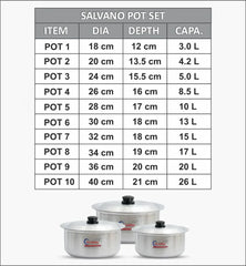 KLASSIC Premium Aluminum Metal Finish Salvano Pot / Casserole