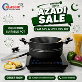 KLASSIC Induction Based Non Stick Casserole / Cooking Pot with Glass Lid