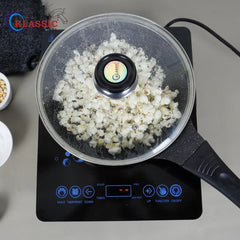 KLASSIC Die Cast Marble Coated Frying Pan Black with Glass Lid - Klassic kitchenware Pk