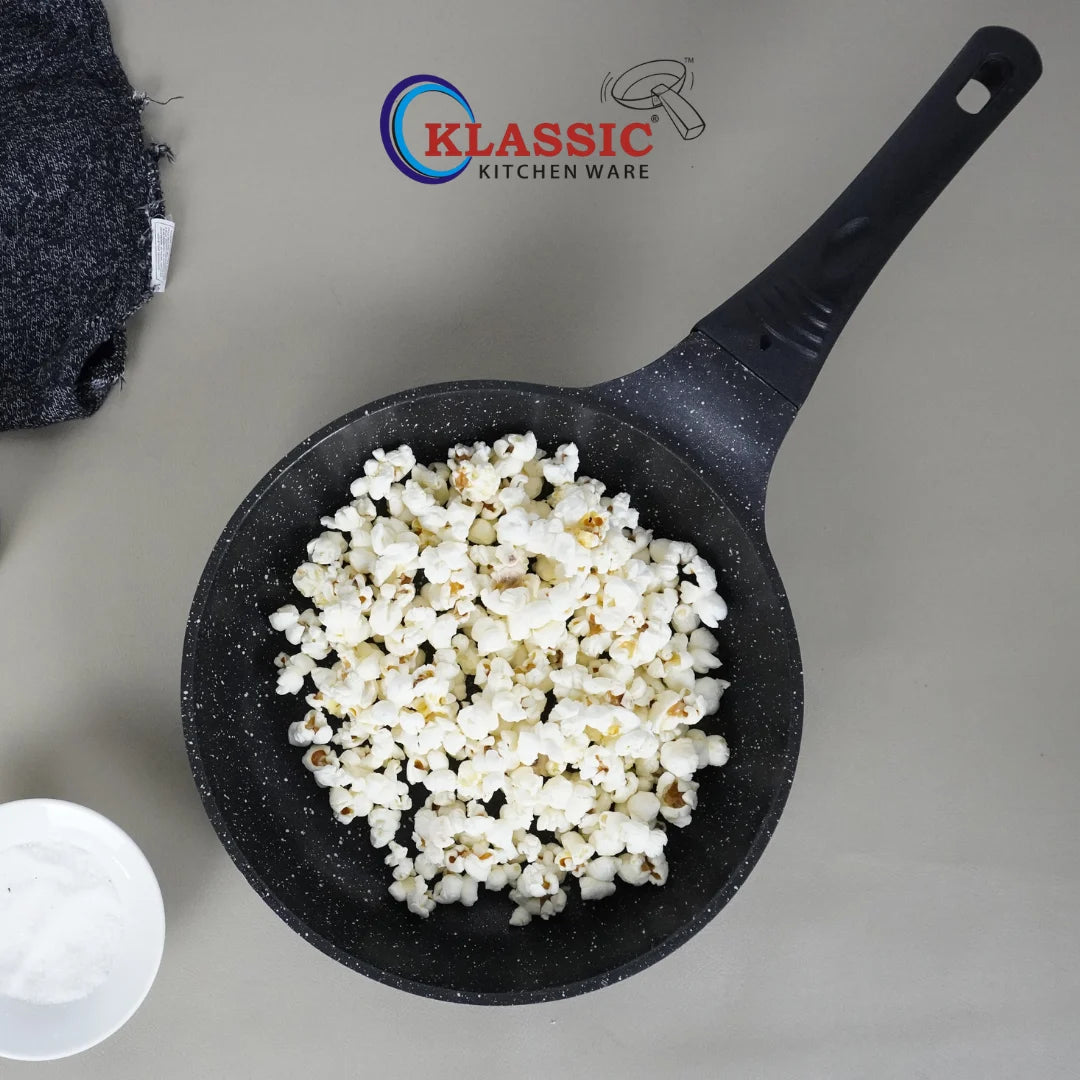 KLASSIC Die Cast Marble Coated Frying Pan Black - Klassic kitchenware Pk