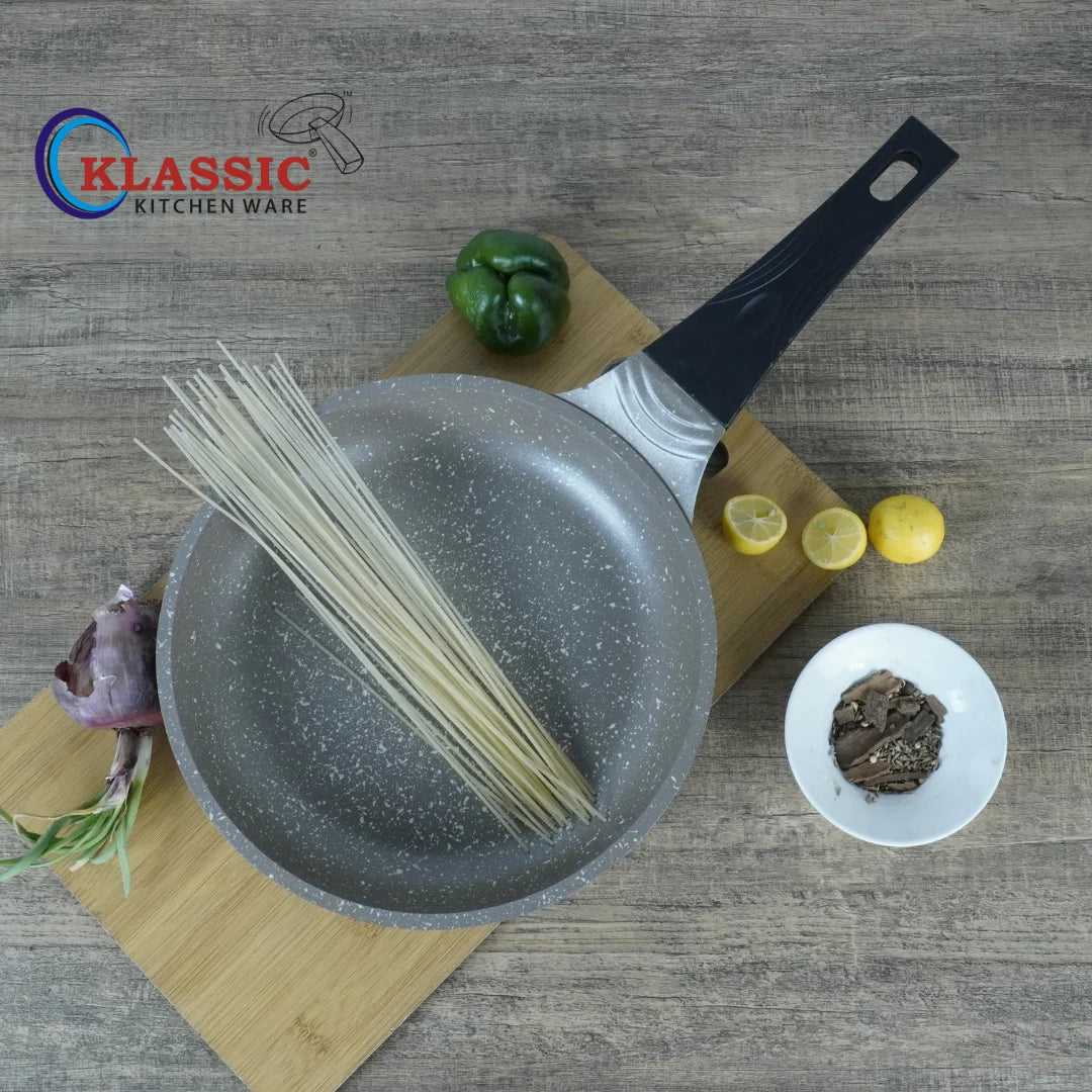 KLASSIC Die-Cast Marble Coated Frying Pan Beige | Buy Now - Klassic kitchenware Pk