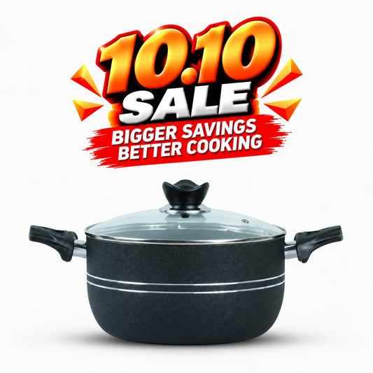 KLASSIC Induction Based Non Stick Casserole / Cooking Pot with Glass Lid 1254