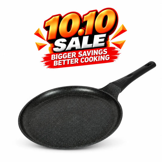 KLASSIC Die-Cast Induction pizza pan Bakelite Handle Marble Coated [Black Marble] 1254