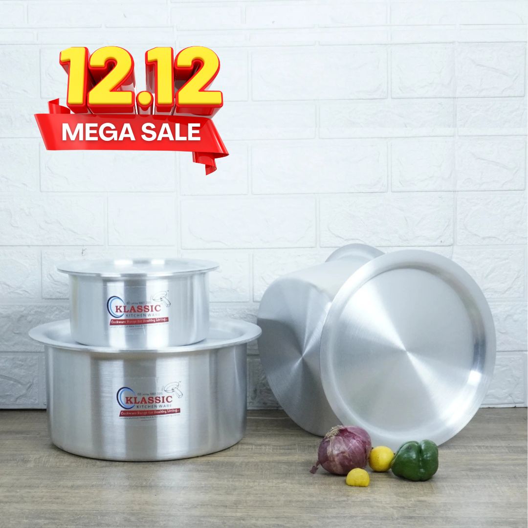 Klassic Aluminium Metal Finish Indiana Small Size Cooking Pot Set