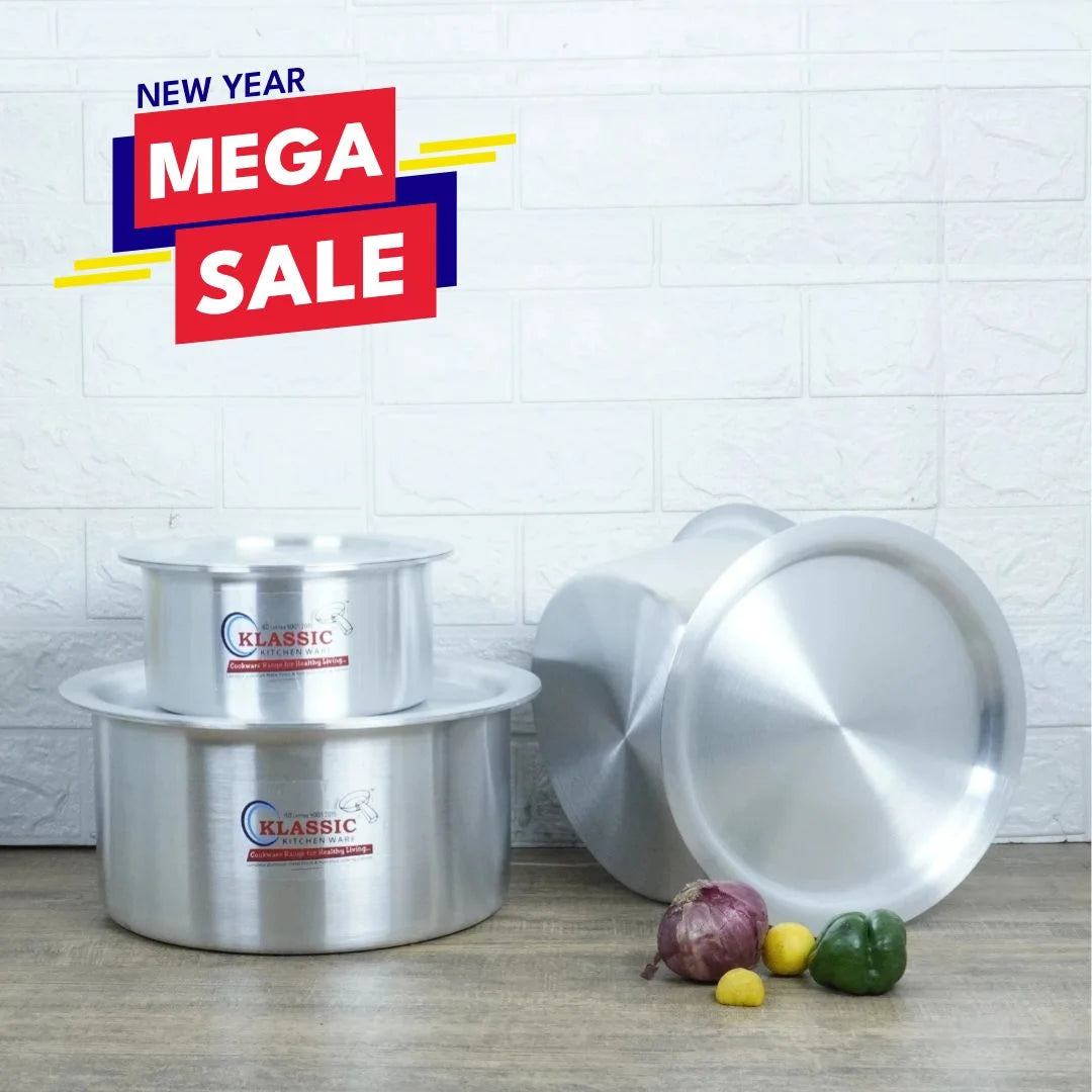Klassic Aluminium Metal Finish Indiana Small Size Cooking Pot Set