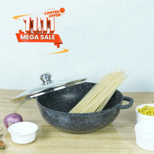 Die Cast Caldero Wok Black - Premium Klassic Kitchenware Cookware 1080