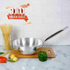 Klassic Long Handle Aluminum Metal Finish Wok - High Quality Aluminum Cookware