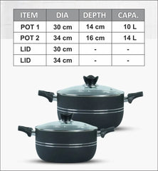 non stick Cooking pots set 2 pieces