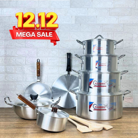 Klassic Aluminum Alloy Metal finish Silver Steel White Pearl Gift Set 17Pcs 1080