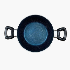 Klassic Premium Non-Stick Marble Coated Heavy Guage Cooking Pot (Handi) with Glass Lid – Blue Marble