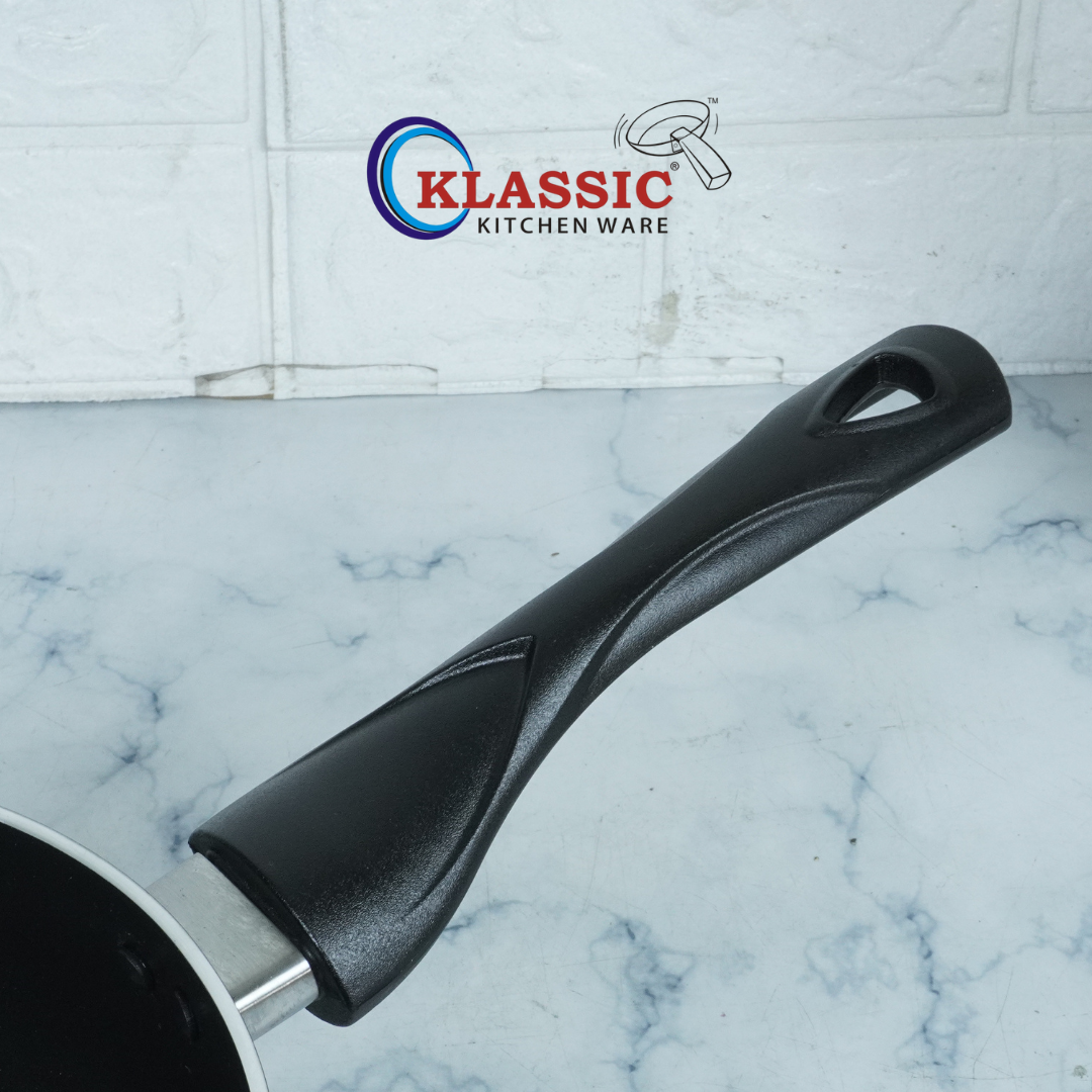 KLASSIC Best Non Stick Long Handle Casserole/Cooking Pot Handi with Glass Lid