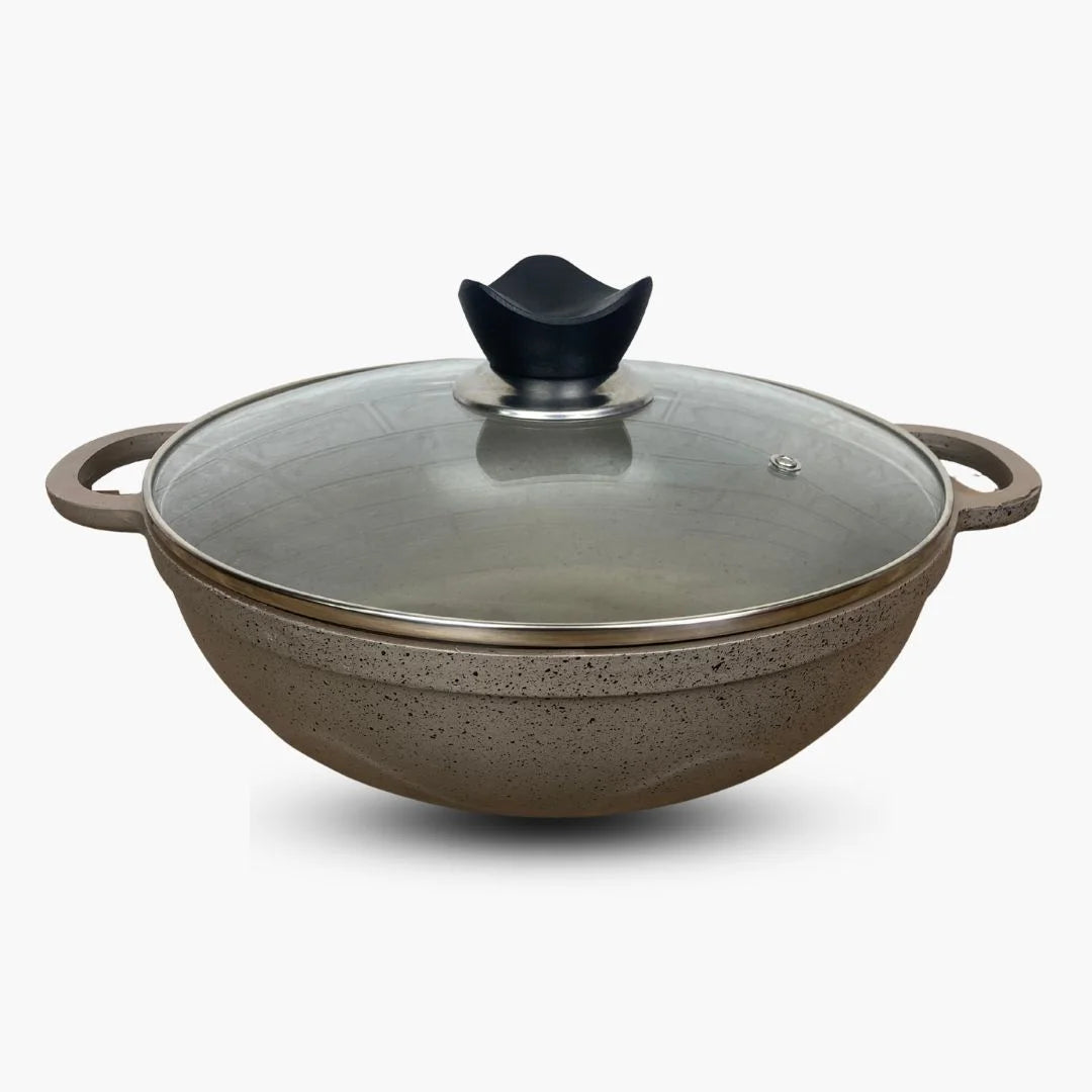 Die Cast Caldero Wok Beige - Premium Klassic Kitchenware Cookware