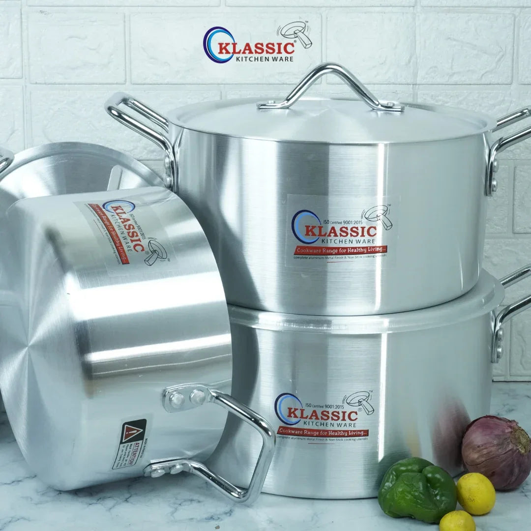 Metal Check Cook Klassic Smart Aluminum Alloy Metal Finish Cooking pots Cookware Set ...