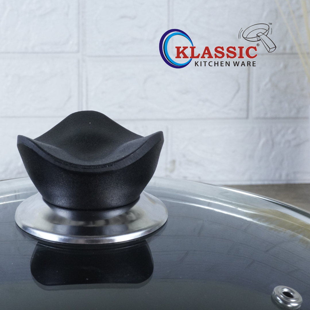 KLASSIC Best Non Stick Long Handle Casserole/Cooking Pot Handi with Glass Lid