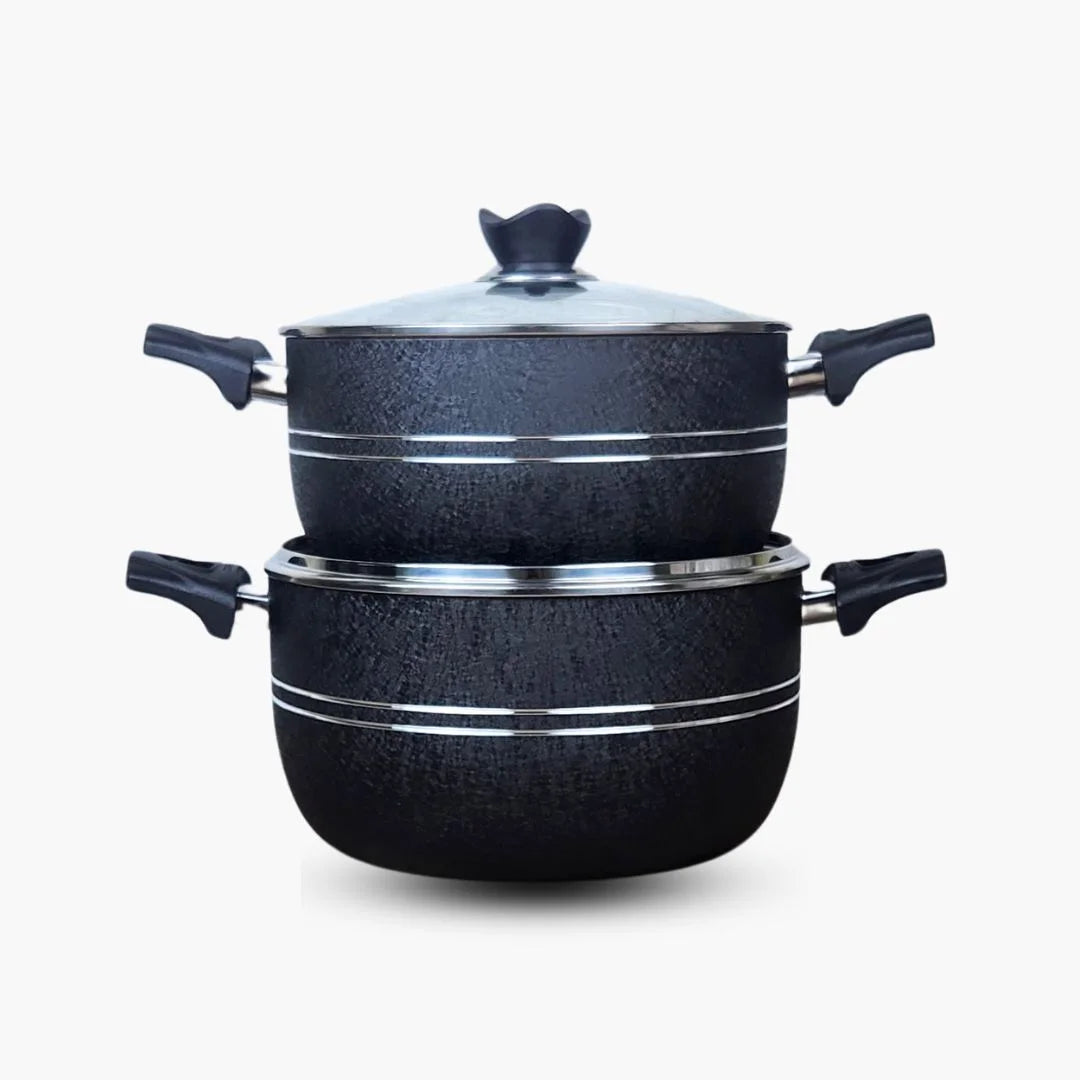 Klassic Premuim Heavy Gauge Non Stick Induction Base Casserole/ Cooking Pots Handi Set