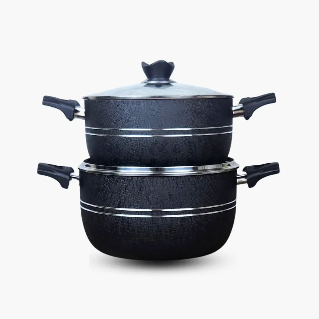 Klassic Premuim Heavy Gauge Non Stick Induction Base Casserole/ Cooking Pots Handi Set