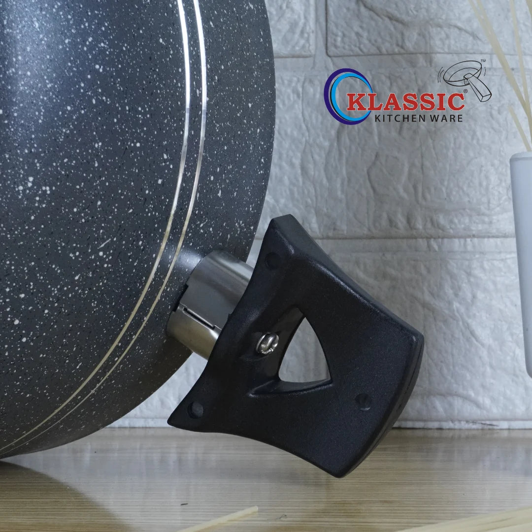 Non Stick Marble Coated Cooking pot with glass lid holders price