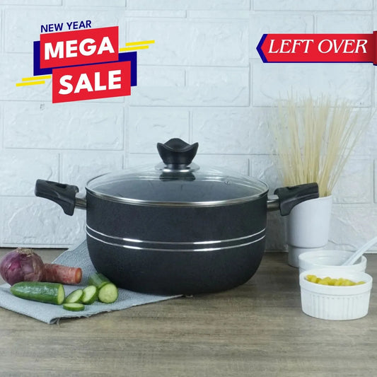 Left over Non Stick Casserole/Cooking Pot Handi with Glass Lid 1500