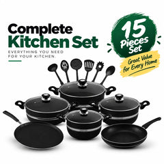 Non-Stick Cookware Set 16 Pieces with Glass Lid (Budget Friendly Series)