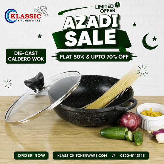Die Cast Caldero Wok Black - Premium Klassic Kitchenware Cookware 1254