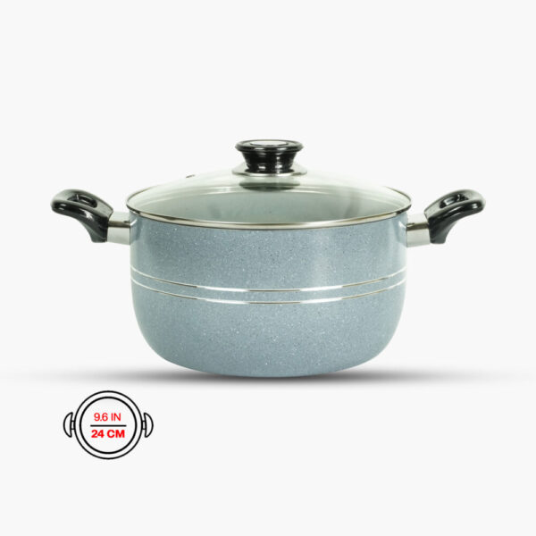 Klassic Marble Coated Cooking pot 24cm (Gray)
